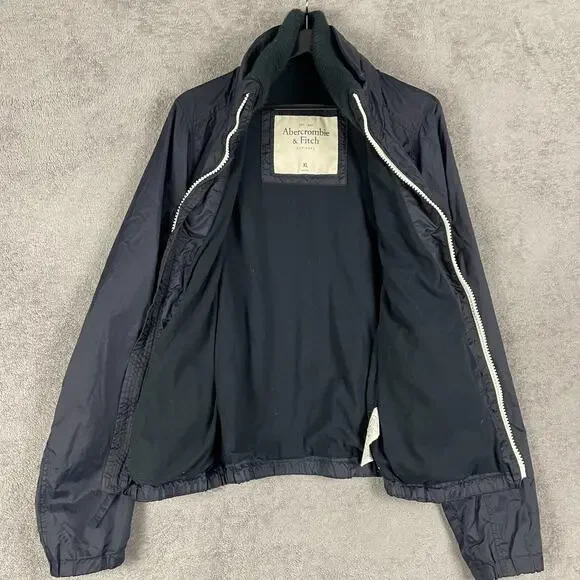 Abercrombie & Fitch Jacket Women XL Navy Windbreaker Outdoor Retro Moose - Picture 4 of 16